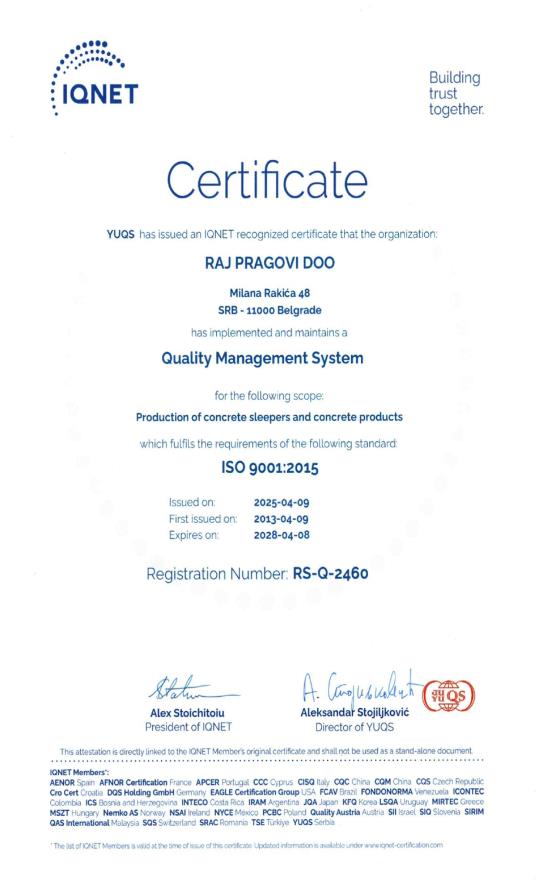 Certificat ISO 9001:2015
